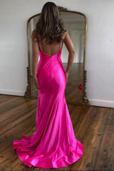 Silver Prom Dress Halter Mermaid Hollow Out Long Evening Dress with Slit