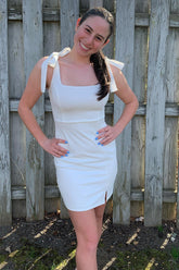Simple Homecoming Dress Tight Prom Dress with Slit
