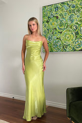 Simple Sheath Spaghetti Straps Light Green Long Party Dress With Backless Formal Evening Gown