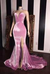 Sleeveless Sweetheart Mermaid Velvet Evening Dress