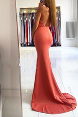 Spaghetti Strap Mermaid Evening Dress with Slit