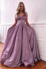 Spaghetti Strap Sequins Evening Dress