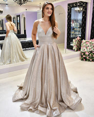 Spaghetti Strap Sequins Evening Dress