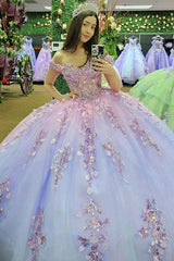 Sparkly Ball Gown Off Shoulder Appliques Beaded Tulle Princess Prom Party Gown Quinceanera Dresses For Sweet 16 Dress