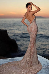 Strapless Keyhole Beaded Prom Dresses Mermaid Evening Formal Dresses