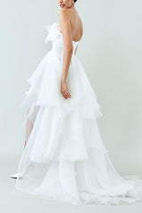 Strapless Sleeveless Sweep Train Wedding Dress