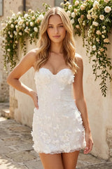 Strapless Sweetheart 3D Butterfly & Sequin Homecoming Dresses Mini Cocktail Dress