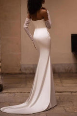 Sweetheart Elegant Lace Long Sleeves Bridal Gowns