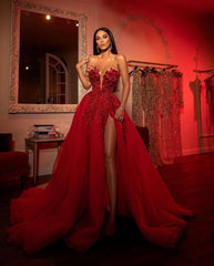 Sweetheart Prom Dress A Line Tulle Long Evening Dress with Sequined Lace Appliques