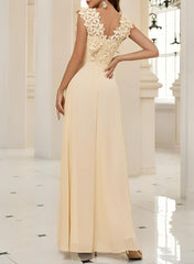 Sweetheart Sleeveless Floor Length Chiffon Bridesmaid Dress With Lace