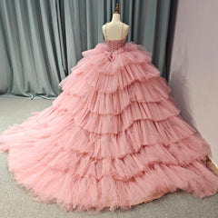 Tiered Spaghetti Straps Quinceanera Dress Ball Gown Sweet 16 Dress