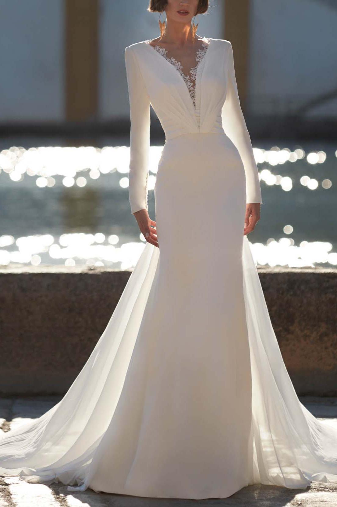 Trumpet/Mermaid Wedding Dress with Long Sleeves