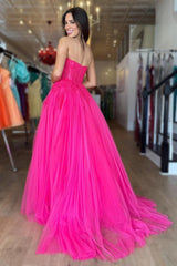 Tulle A Line Sweetheart Corset Evening Dress