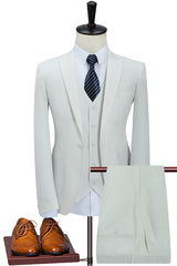 White Close Fitting Prom Suit