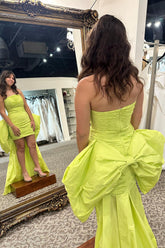 Yellow Homecoming Dress Sweetheart Tiered Tight Short Prom Dress With Bow