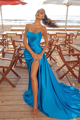 Chic Split Front Evening Party Dress Sleeveless Cocktail Prom Party Gowns