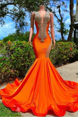Mermaid V Neck Sequined Open Back Floor Length Sleeveless Lace Beading Prom Dress