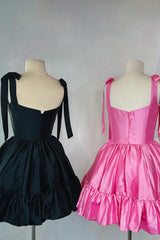 Pink Ruched Corset A-Line Short Homecoming Dress