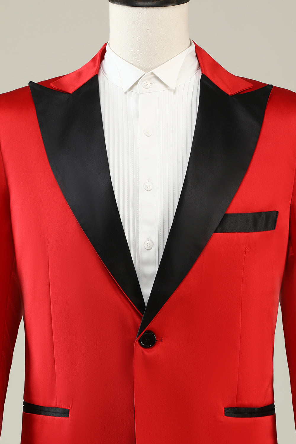 Stylish Notched Lapel Red Prom Blazer for Men