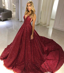 Burgundy Sequin Sleeveless Evening Dress