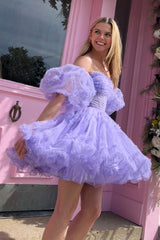 Light Pink Corset A-Line Short Homecoming Dress