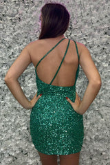 Sparkly Green Backless Tight Short Homecoming Dress With Sequins