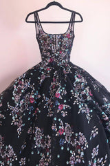 Champagne A Line Long Corset Prom Dress With Appliques