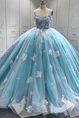 Blue Quinceanera Dress Sweet 15 Evening Dress Crystal Sleeveless Beading Ball Gown Dress