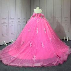 Barbie Pink Quinceanera Dress Sweet 15 Evening Dress Crystal Sleeveless Beading Ball Gown Dress