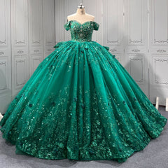 Green Quinceanera Dress Sweet 15 Evening Dress Crystal Sleeveless Beading Ball Gown Dress