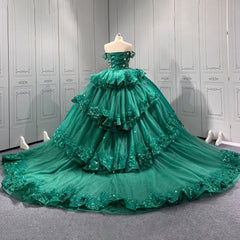 Green Quinceanera Dress Sweet 15 Evening Dress Crystal Sleeveless Beading Ball Gown Dress