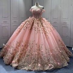 Pink Quinceanera Dress Sweet 15 Evening Dress Crystal Sleeveless Beading Ball Gown Dress