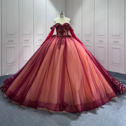 Red Quinceanera Dress Sweet 15 Evening Dress Crystal Sleeveless Beading Ball Gown Dress