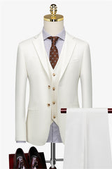 Joshua Modern White 3-Piece Fashion Slim Fit Men's Suit