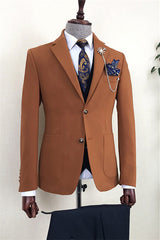 Adrian Newest Brown Single Breasted Notched Lapel Business Men's Suit