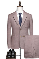 Austin Pink Slim Fit Notched Lapel Suit - Glamorous