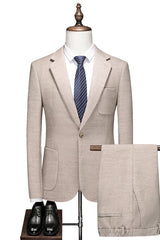 Evan Khaki Modern 2-Piece Best Fitting Men's Suit