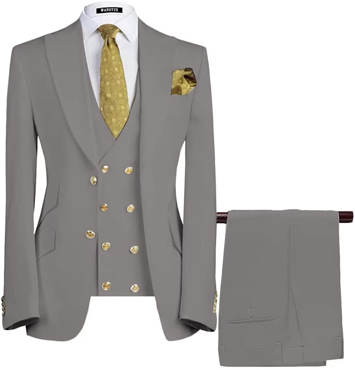 Boyd Bespoke Gray 3-Piece Single Breasted Business Men's Suit