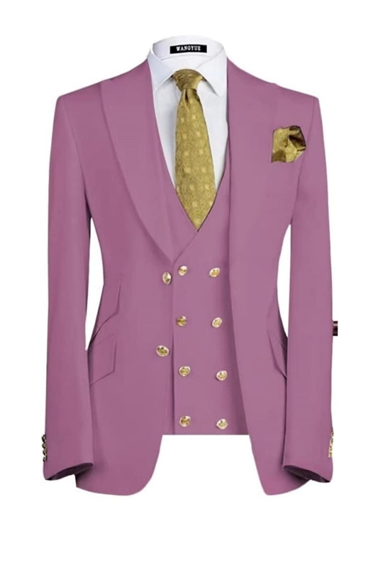 Brook Wisteria Three-Piece Peaked Lapel Prom Suit