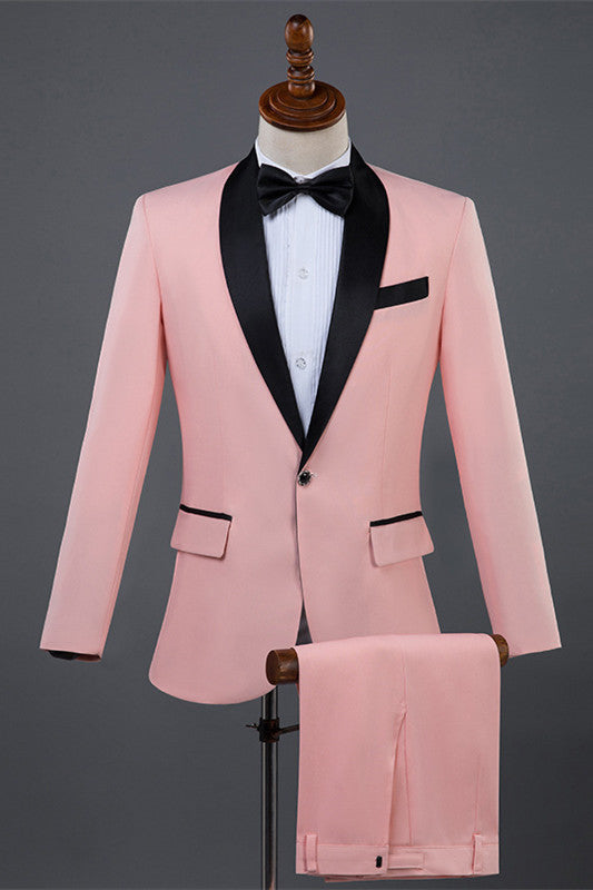 Cleveland Fancy Pink Shawl Lapel 2-Piece Men's Wedding Suit