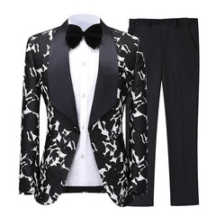 Don Black Jacquard Two-Piece Shawl Lapel Wedding Suit