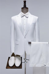 Dwight Chic White Peaked Lapel 2-Piece Men's Prom Suit