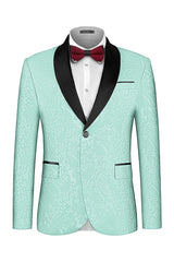 Fitch Fashion Light Green Shawl Lapel Jacquard Wedding Men's Suit