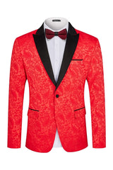 Ford Red Two-Piece Jacquard Peaked Lapel Prom Suit