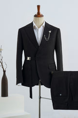 Hayden Black Peaked Lapel Prom Suit for Men