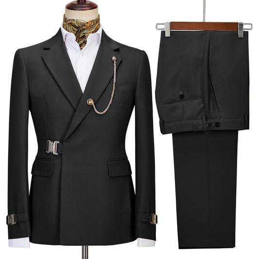 Nur Black Notched Lapel Prom Suit for Men