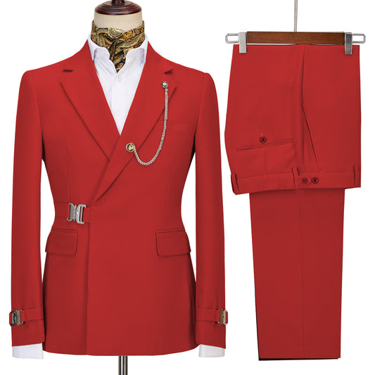 Norberto Red Notched Lapel Prom Suit for Men