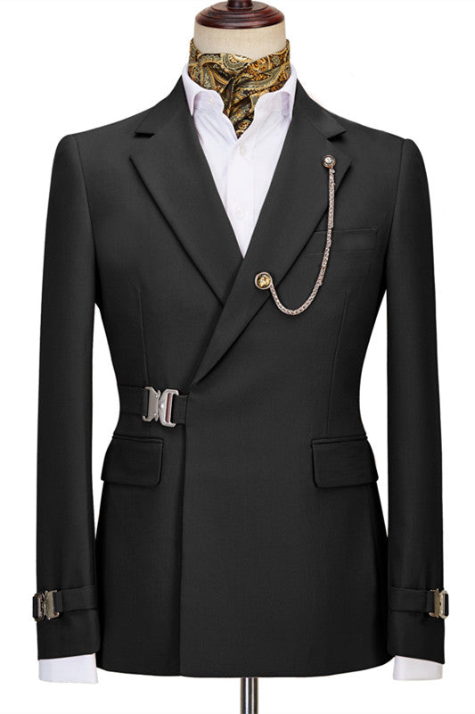 Nur Black Notched Lapel Prom Suit for Men