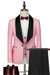 Alexander Pink Shawl Lapel 3-Piece Slim Wedding Suit