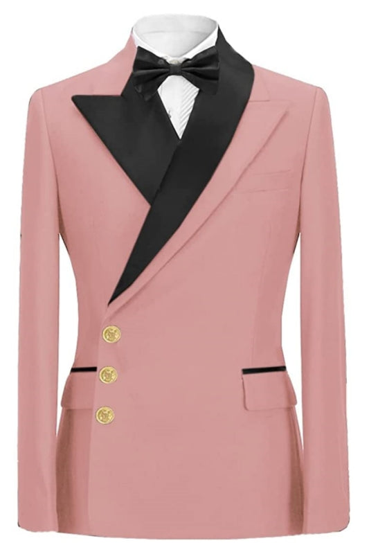 Americo Pink Peaked Lapel Prom Suit for Men